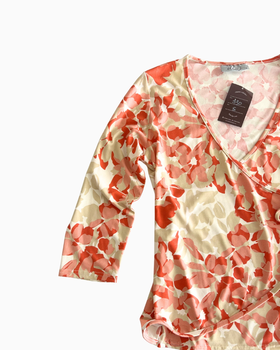 Floral Quarter Sleeve Top | S |