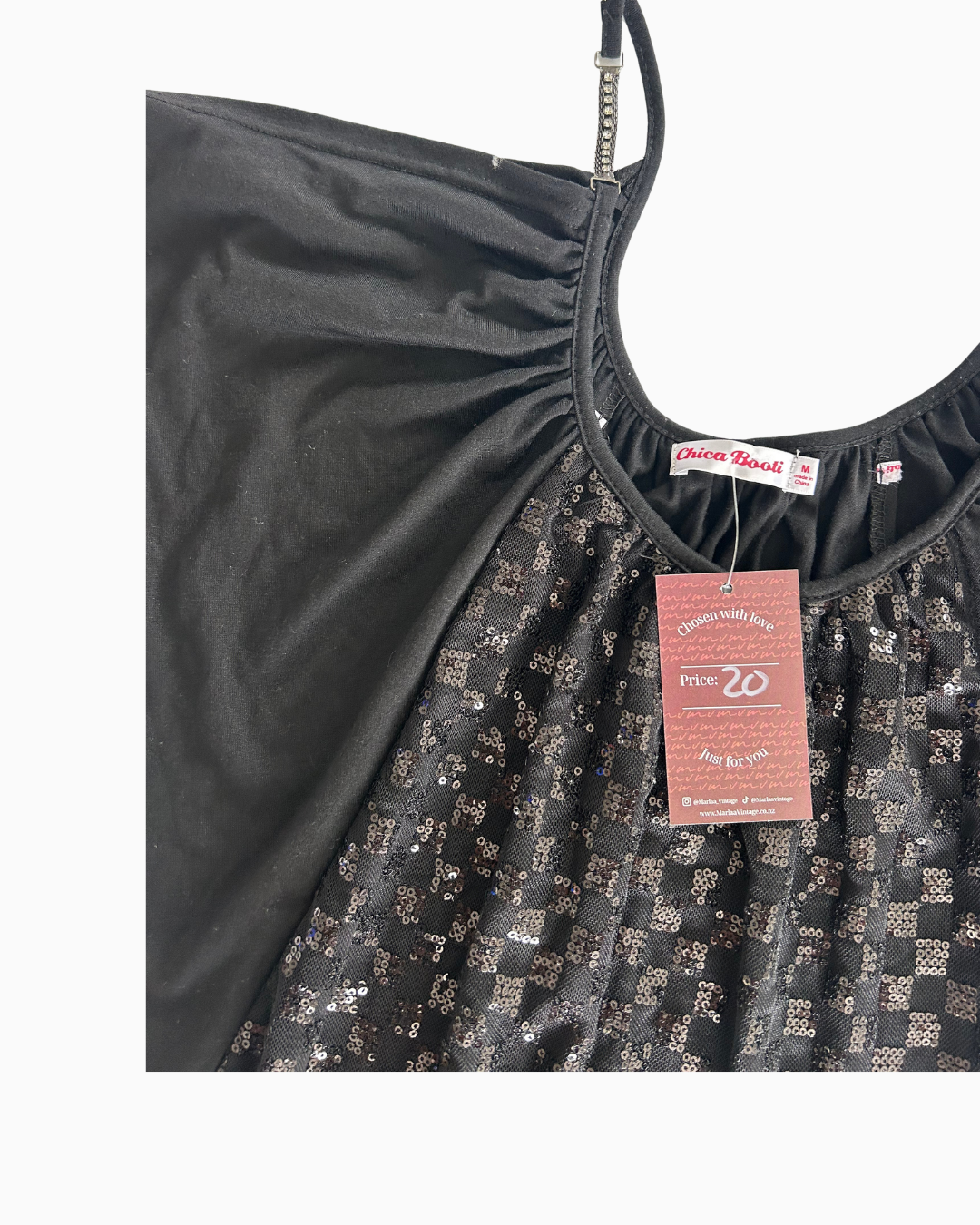 Sequin Drop Waist Top | M |