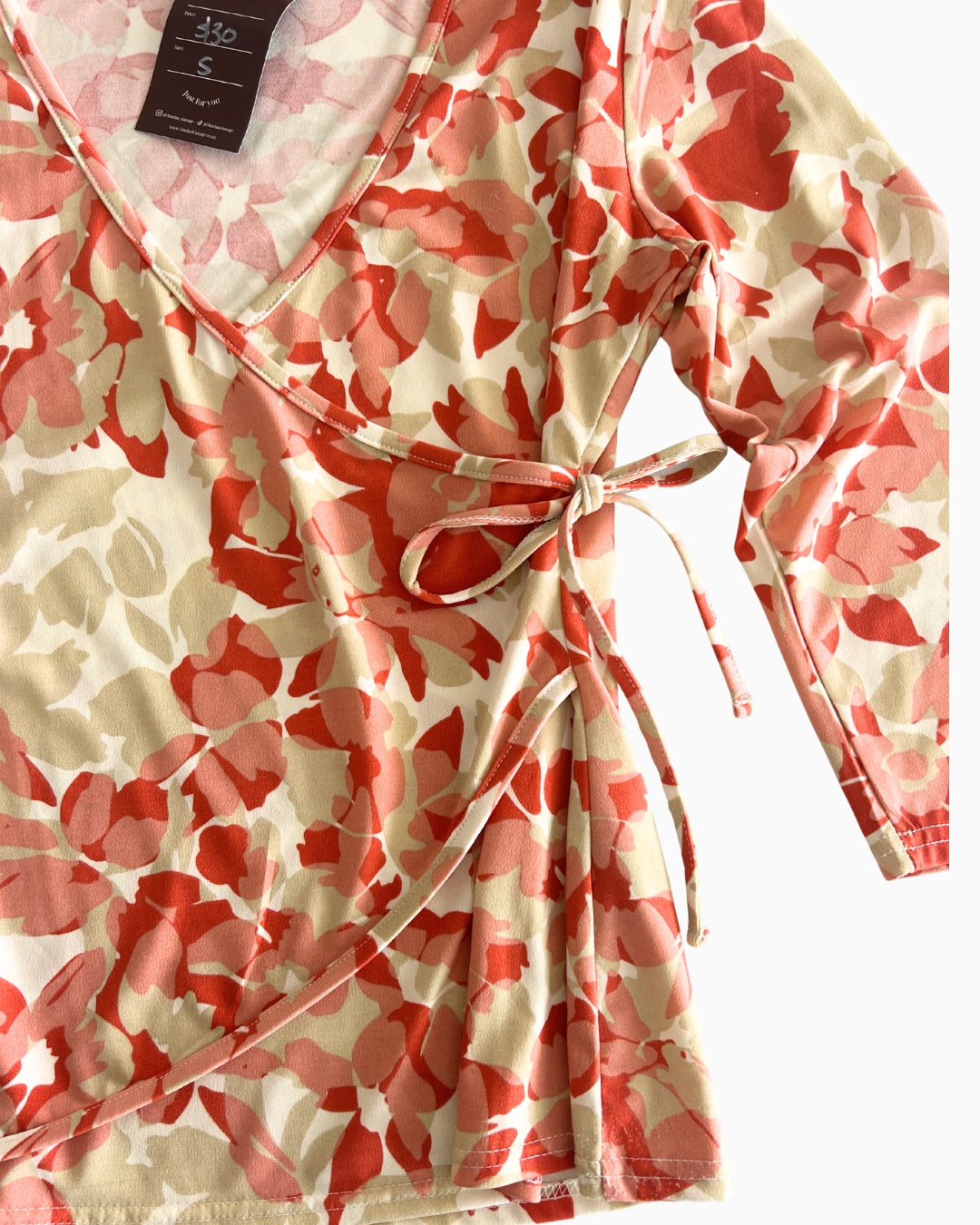 Floral Quarter Sleeve Top | S |