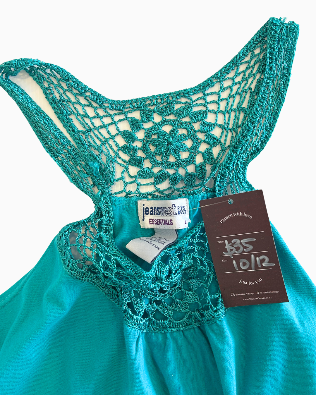 Drop Waist Crochet Tank | M |