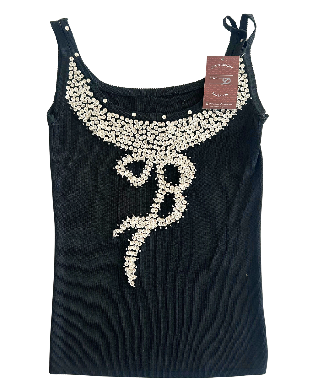 Beaded Bow Tank | Size M |