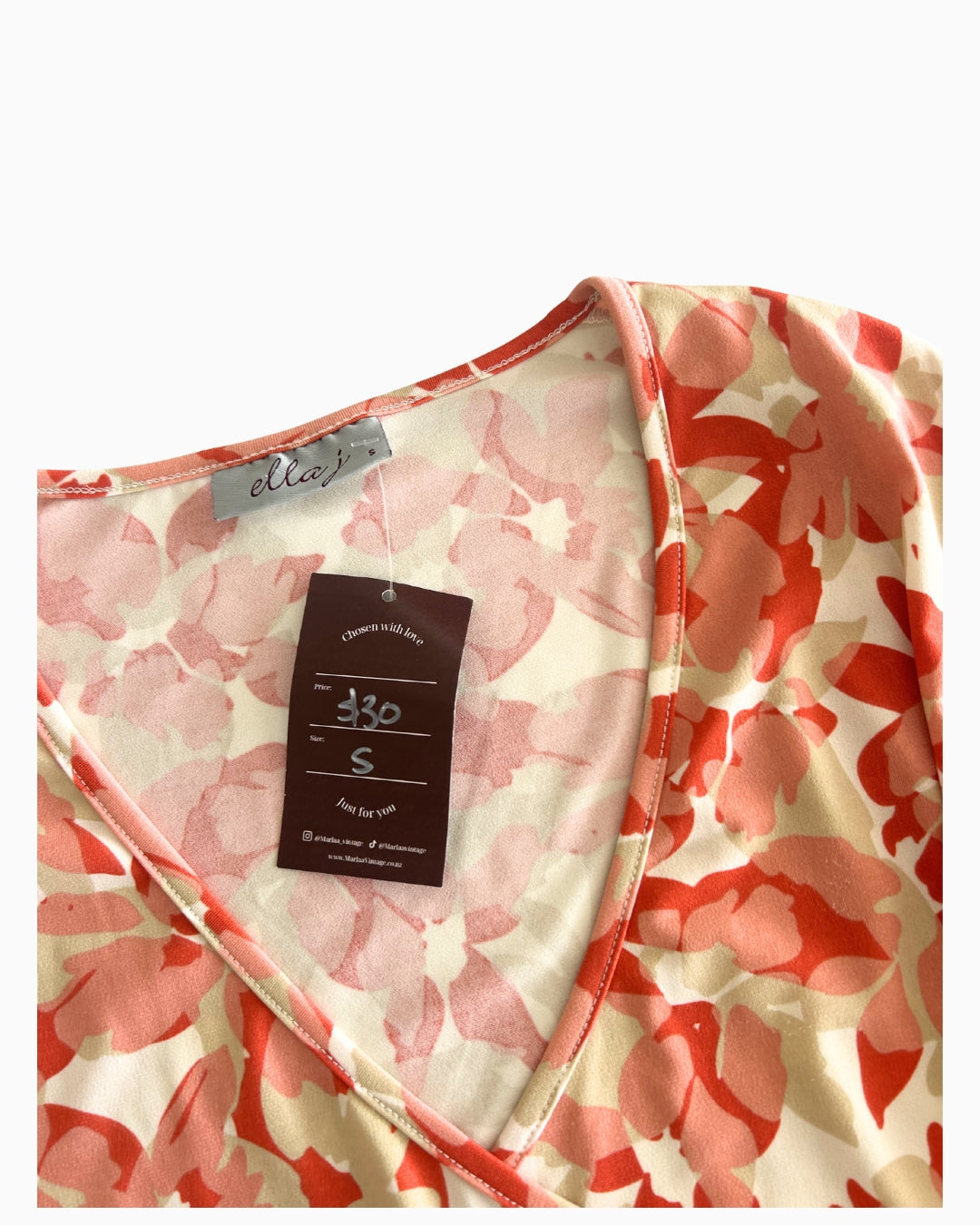 Floral Quarter Sleeve Top | S |