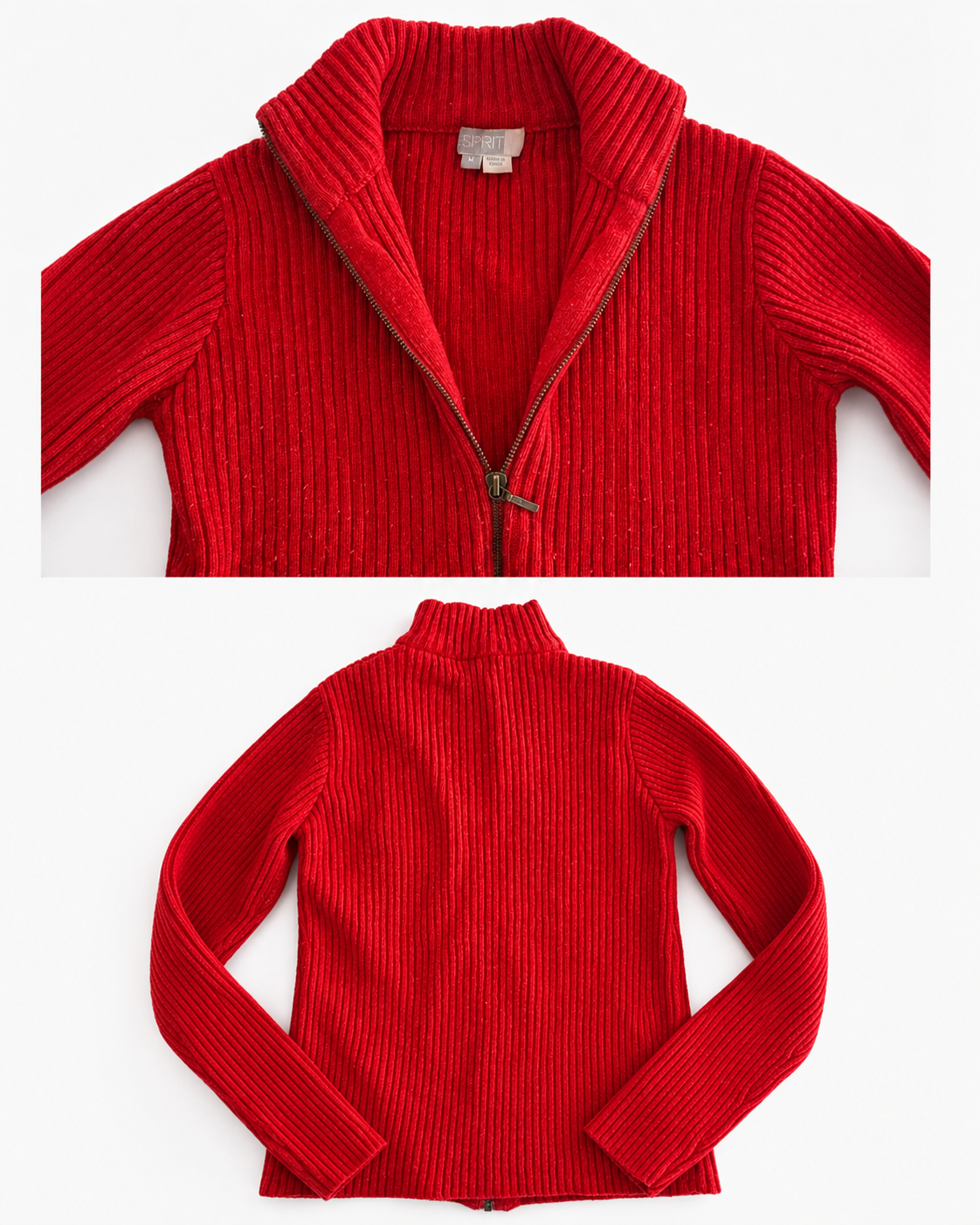 Vintage Funnel Neck Zip-Up Jumper | M |