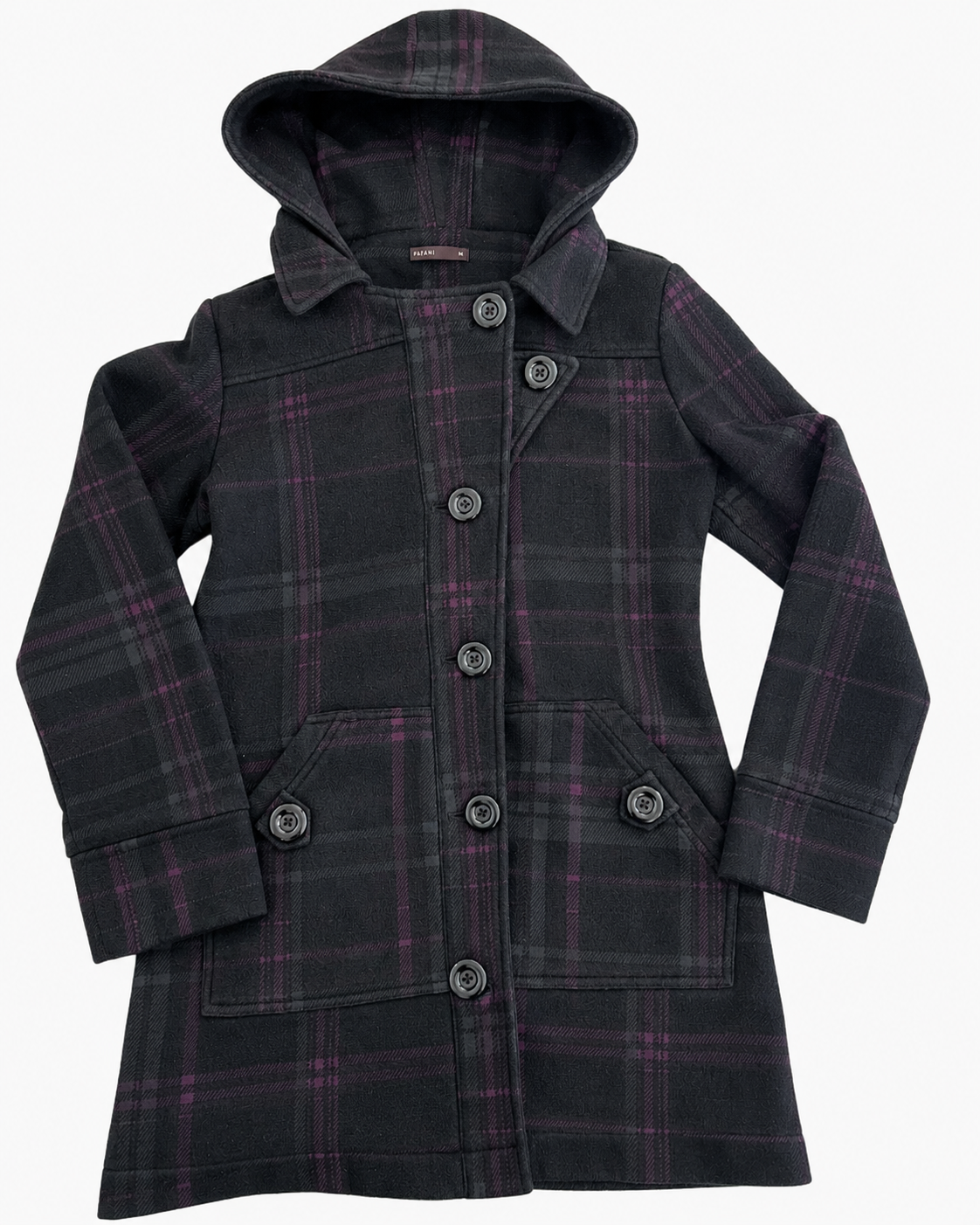 Vintage Wool Plaid Hooded Jacket | M |