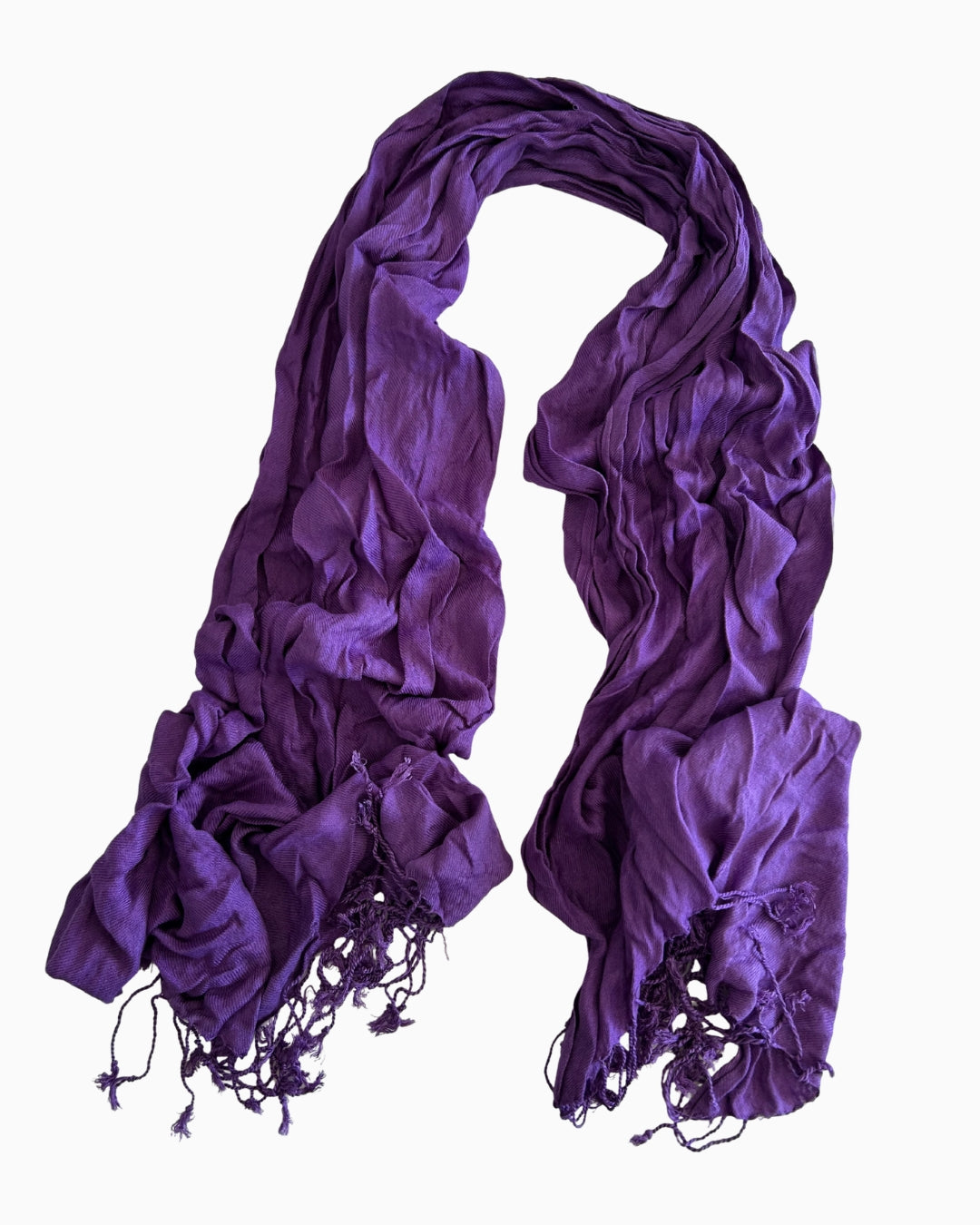 Purple Cotton Tassel Scarf